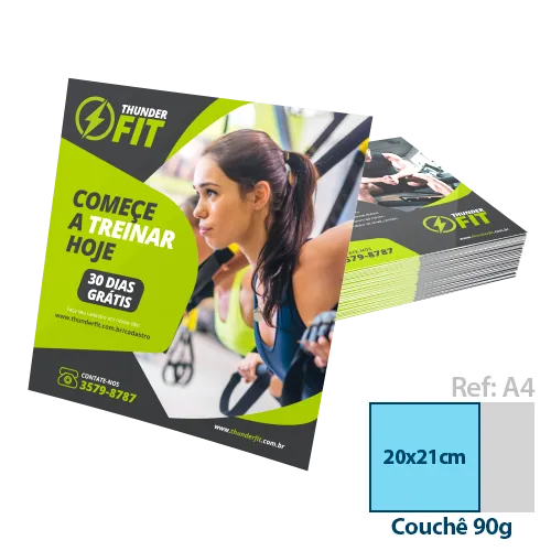 Folder Couchê 90g Sem Verniz