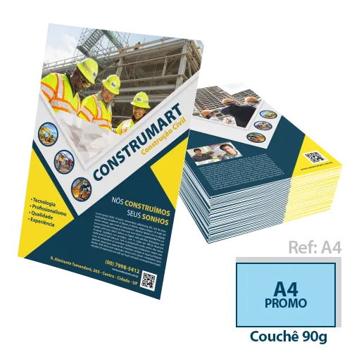 Folder Couchê 90g Sem Verniz