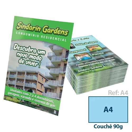 Folder Couchê 90g Sem Verniz